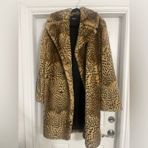 The Kooples - Leopard Print Faux Fur Coat